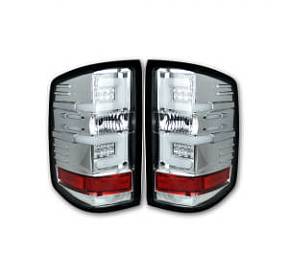 Chevy Silverado 16-17 1500/2500/3500 (Replaces Factory OEM LED Tail Lights ONLY - Also Fits GMC Sierra 15-17 Dually Body Style with Factory OEM LED Tail Lights ONLY) OLED TAIL LIGHTS - Clear Lens