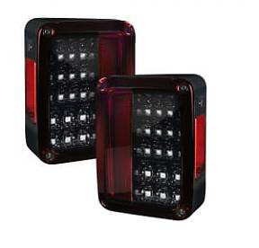 Jeep 07-17 JK Wrangler LED Taillights - Red Smoked Lens