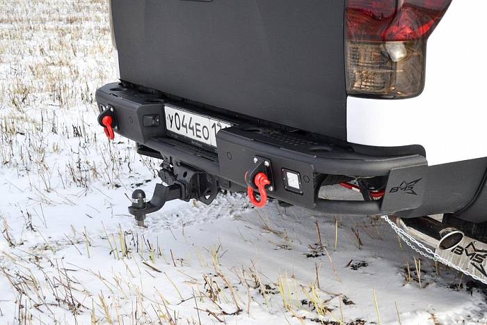 Задний силовой бампер BMS ALFA для Toyota Tundra 2007-13, покрытие Line-X