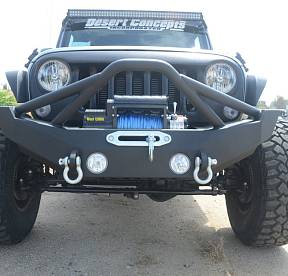 Steel Mid Front Bumper 12 w/ Fog Lights for 07-17 Jeep Wranglers