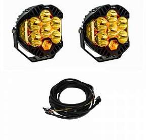 Светодиодные фары янтарные дальнего света серия LP6 Pro с проводкой