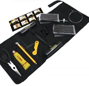 Kit, Tire Plug, 30 plugs, Aluminum tools, Roll-up bag, etc.