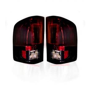 Chevy Silverado 07-13 Single-Wheel & 07-14 Dually & GMC Sierra 07-14 (Dually Only) 2nd GEN Body Style OLED TAIL LIGHTS - Red Smoked Lens
