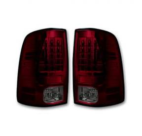 Dodge 13-17 RAM 1500/2500/3500 LED TAIL LIGHTS (Replaces Factory OEM LED Tail Lights ONLY) - Dark Red Smoked Lens