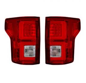 Ford F150 15-17 (Replaces OEM Halogen Style Tail Lights) LED TAIL LIGHTS - Red Lens