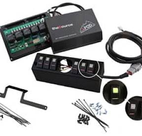 JK Switch Panel 6 Switch W/2-1/16 Inch Diameter Empty Gauge Hole 09-17 Wrangler JK Blue sPOD