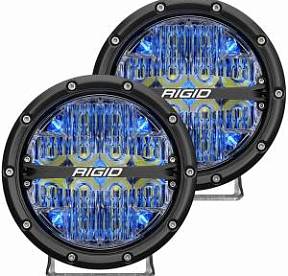 Фары RIGID 360 Серия 6″ Водительский свет - синяя подсветка