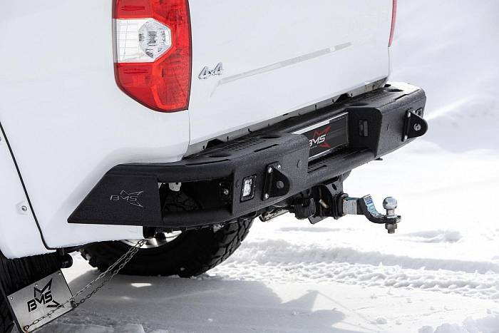 Задний силовой бампер BMS ALFA для Toyota Tundra 2014-20, покрытие Raptor + цинкование