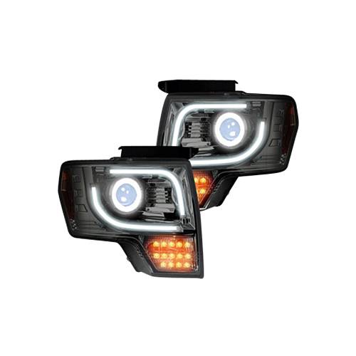 Фары головного света для Ford F150|RAPTOR 2013-14  - Smoked / Black