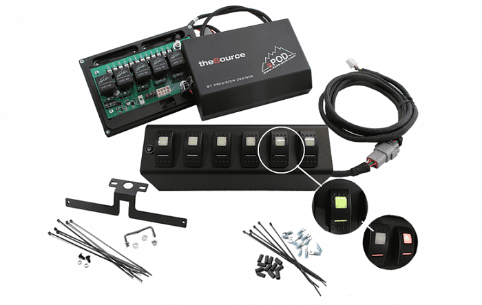JK Switch Panel 6 Switch Single 07-08 Wrangler JK Multi Color sPOD