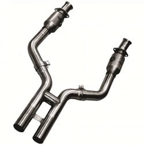 Приемные трубы H-Pipe с кат. для Mustang GT 4.6L, 2005-2010, 3'' x 2.5''
