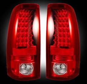 Chevy Silverado & GMC Sierra 99-07 (Fits 2007 "Classic" Body Style Only) LED TAIL LIGHTS - Red Lens