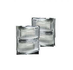 Ford 08-16 F250/F350 Superduty Side Mirror Lenses (2-Piece Set) w/ AMBER LED Running Lights & Turn Signals - Clear Lens