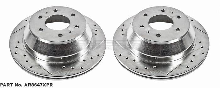 PowerStop Тормозные Диски Задние Перфорированные с Колодками Усиленные AR8647XPR Chevrolet TrailBlazer 2002-2009