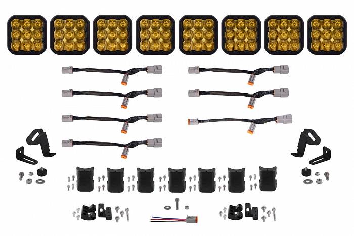 LED-балка SS5 Pro Universal 8 модулей, янтарный водительский свет
