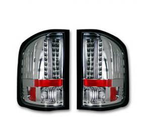 Chevy Silverado 07-13 Single-Wheel & 07-14 Dually & GMC Sierra 07-14 (Dually Only) 2nd GEN Body Style LED TAIL LIGHTS - Clear Lens