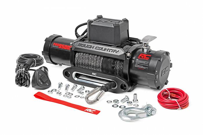 Лебёдка электрическая PRO SERIES 9500LB (синтетический трос)