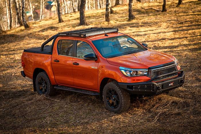 Экспедиционный багажник Raizer-T для Toyota Hilux Revo 2007+, покрытие Raptor