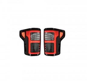 Ford F150 15-17 & RAPTOR 17-18 (Replaces OEM LED Style Tail Lights w Blind Spot Warning System) OLED TAIL LIGHTS - Smoked Lens