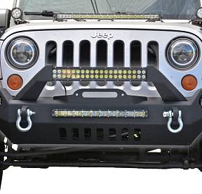 Steel Mid Front Bumper 17 w/ Fog Lights for 07-17 Jeep Wrangler