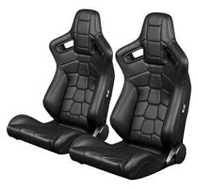 Спортивные сиденья анатомические серии Elite-X Series Sport Seats - Komodo Edition | Black Leatherette (Black Stitching)