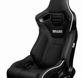 Спортивные сиденья анатомические серии Elite-R черные с белой строчкой