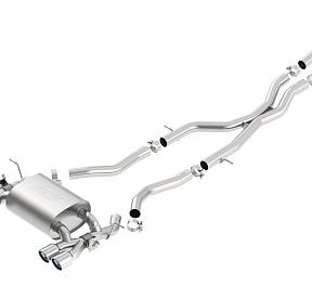 140600 ВЫХЛОПНАЯ СИСТЕМА CAT BACK M3 F80 И M4 F82 L6-3.0 (TWINTURBO) ’15-, ЗВУК S-TYPE С КЛАПАНАМИ