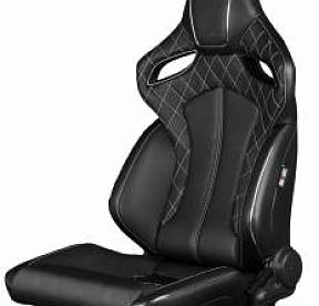 Спортивные сиденья анатомические серии ORUE черные с белой строчкой