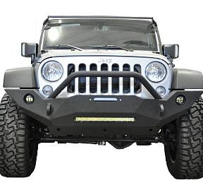 Steel Mid Front Bumper 18 w/ Fog Lights for 07-17 Jeep Wrangler