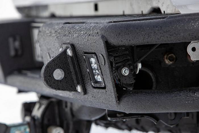 Задний силовой бампер BMS ALFA для Toyota Tundra 2014-20, покрытие Raptor