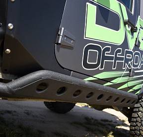 4 Door Steel Rock Guard/Sliders Plated w/ Holes 2007-2017 Jeep Wrangler