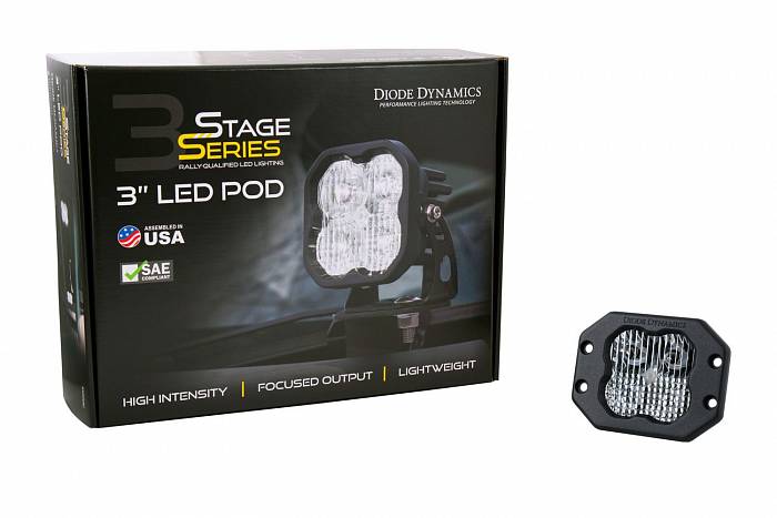 Белый врезной LED-модуль SS3 Sport SAE с белой подсветкой, водительский свет
