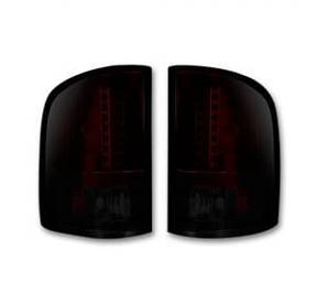 Chevy Silverado 07-13 Single-Wheel & 07-14 Dually & GMC Sierra 07-14 (Dually Only) 2nd GEN Body Style LED TAIL LIGHTS - Red Smoked Lens