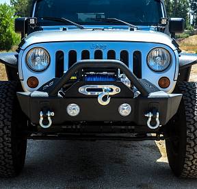 Steel Stubby Front Bumper 13 w/ Fog Lights for 07-17 Jeep Wranglers