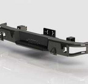 Задний силовой бампер BMS ALFA для УАЗ Патриот 2016-18, покрытие Line-X + цинкование