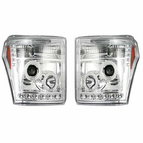 Фары головного света для Ford Superduty F250/F350/F450/F550  2011-16 - Clear / Chrome