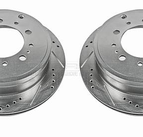 POWERSTOP ТОРМОЗНЫЕ ДИСКИ ЗАДНИЕ ПЕРФОРИРОВАННЫЕ С КОЛОДКАМИ УСИЛЕННЫЕ JBR1355XPR