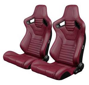 Спортивные сиденья анатомические серии Elite-X Series Sport Seats - Maroon Leatherette (Black Stitching)