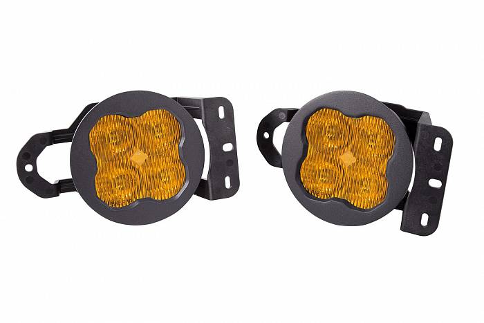 Комплект противотуманных янтарных LED-фар SS3 SAE Max MS с кронштейнами
