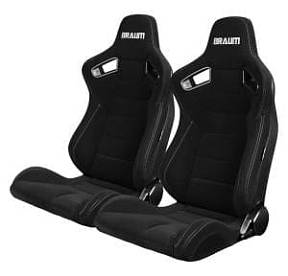 Спортивные сиденья анатомические серии Elite черного цвета с серой строчкой