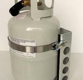 Propane Power Brkt., 11 lb. tank 11 lb. Worthington (2.5 gallon) or the Manchester 10 lb. with a 9" diameter