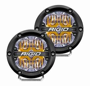 Фары RIGID 360 Серия 4″ Водительский свет - янтарная подсветка