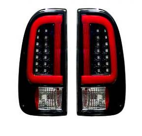 Ford Superduty F250HD/350/450/550 99-07 & F150 97-03 Straight aka "Style" Side OLED Tail Lights - Smoked Lens