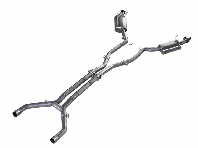 Catback 3"×3'' с 2 полированными насадками для Camaro V8 2010-15