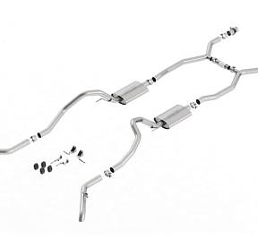 ВЫХЛОПНАЯ СИСТЕМА ОТ КОЛЛЕКТОРА HEADER-BACK CHEVROLET BEL AIR SMALL BLOCK V8 ’55-’57 — БЕЗ НАСАДОК, 63 ММ