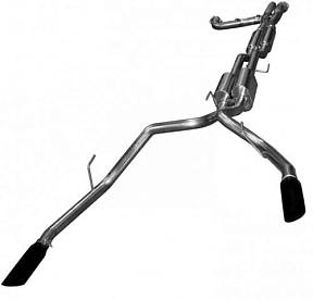 Выхлопная система для Ford F150 Raptor SVT с удлиненной кабиной, черные насадки