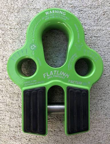 Шакл буксировочный FlatLink MultiMount, 3 отверстия - зеленый