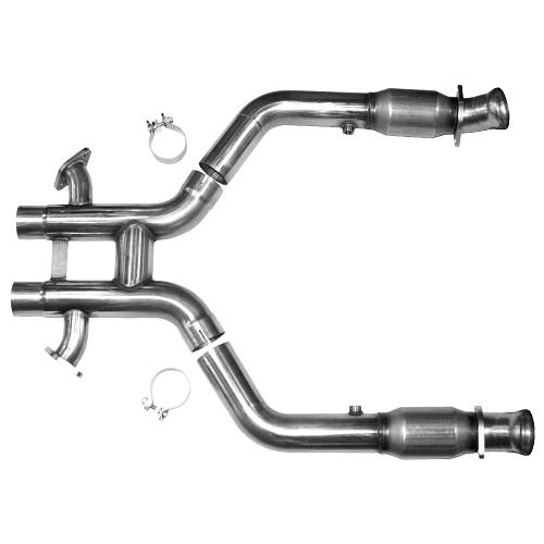 Приемные трубы H-Pipe для Mustang Boss 302/Laguna Seca, 3'' x 2.75'', с кат. Green