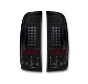 Ford Superduty F250HD/350/450/550 99-07 & F150 97-03 Straight aka "Style" Side LED Tail Lights - Smoked Lens