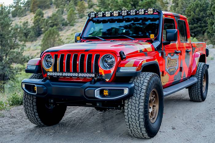 Светодиодная балка 8 фар для Jeep JL/JT, серия XL Linkable, с проводкой и тумблером